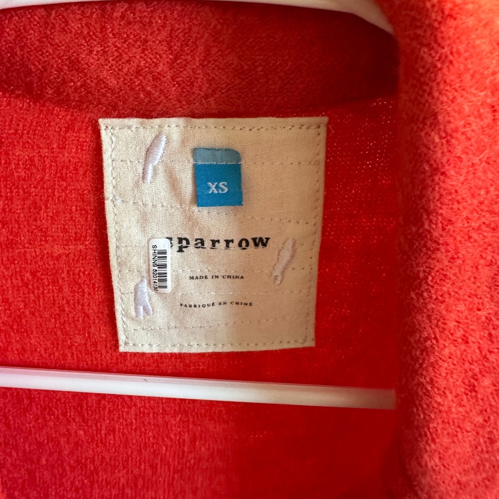 Anthropologie Sparrow Celeste Wool Sweater Blazer Womens XS Red/Orange - Picture 10 of 11